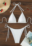 Women Solid Tie-Up Sexy Bikini Two Pieces Swimwear