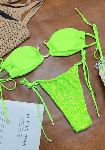 Women Sequined Bikini Sexy Two Pieces Swimsuit