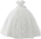 Women's Lace Beaded Ball Off-Shoulder Tutu Evening Dress Formal Party Chiffon Gown（Processing time need 3-6 days）