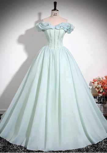 Women's Off-Shoulder Slim waist Chiffon Tutu Gown Formal Party Evening Dress（Processing time need 3-6 days）