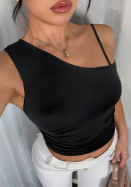 Women Summer Sexy Slash Shoulder Backless Crop Top