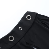 Women's Autumn Sexy Slash Shoulder Long Sleeve Solid Color T-Shirt