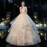 Women's Bridal Chic Strapless Strap Wedding Gown（Processing time need 3-6 days）