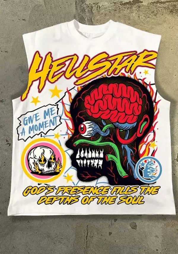 Women's Summer Style Print Sleeveless Slim Top