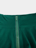 Women Casual Solid Sports Top and Pant Two-Piece Set