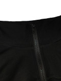 Women Casual Solid Sports Top and Pant Two-Piece Set