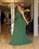 Women's Spring Autumn Slash Shoulder Chiffon Loose Flare Party Dress