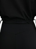 Women Casual Solid Sports Top and Pant Two-Piece Set