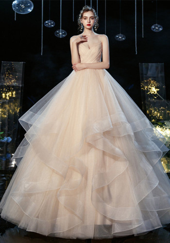 Women's Bridal Chic Strapless Strap Wedding Gown（Processing time need 3-6 days）