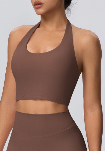 Women Halter Neck Lingerie Yoga Bra Halter Neck Tank Top