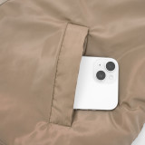 Women Autumn/Winter Solid Casual Zipper Pocket Padding Jacket