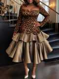 Women's Spring Summer Fashion Elegant Long Square Neck A-line Plus Size Dress
