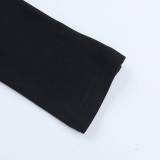 Women's Autumn Sexy Slash Shoulder Long Sleeve Solid Color T-Shirt