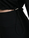 Women Casual Solid Sports Top and Pant Two-Piece Set