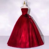 Women's Green Strapless Tutu Evening Dress Birthday Party Chiffon Gown（Processing time need 3-6 days）