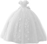 Women's Lace Beaded Ball Off-Shoulder Tutu Evening Dress Formal Party Chiffon Gown（Processing time need 3-6 days）