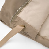 Women Autumn/Winter Solid Casual Zipper Pocket Padding Jacket