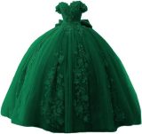 Women's Lace Beaded Ball Off-Shoulder Tutu Evening Dress Formal Party Chiffon Gown（Processing time need 3-6 days）