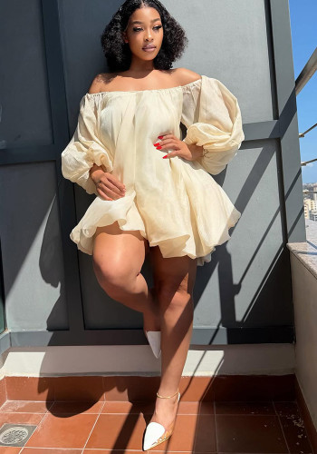 Women's Sexy Fashion Off-Shoulder Puff Sleeve Dress