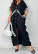 Plus Size Women Turndown Collar Button-Up Long and Short Sleeve Dress