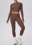 Women Solid Running Fitness Yoga Two-Piece Set