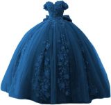 Women's Lace Beaded Ball Off-Shoulder Tutu Evening Dress Formal Party Chiffon Gown（Processing time need 3-6 days）