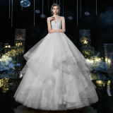 Women's Bridal Chic Strapless Strap Wedding Gown（Processing time need 3-6 days）