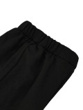 Women Casual Solid Sports Top and Pant Two-Piece Set