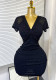 Women Summer Streetchy Mesh V-Neck Sexy Bodycon Dress