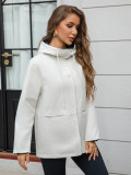 Women's Autumn Winter Casual Color Block Hooded Coat