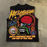 Women's Summer Style Print Sleeveless Slim Top