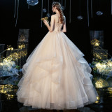 Women's Bridal Chic Strapless Strap Wedding Gown（Processing time need 3-6 days）