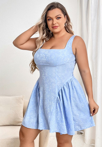 Plus Size Women Summer Backless Sleeveless Vest Dress