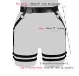 Women Black Pu-Leather Sexy Chain Body Belt