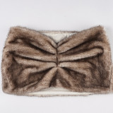 Women Side Pleated Furry Bodycon Skirt