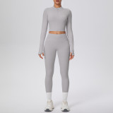 Women Solid Running Fitness Yoga Two-Piece Set