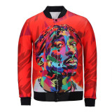 Hip Hop Print Baseball Jacket