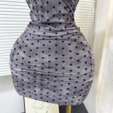 Women Summer Streetchy Mesh V-Neck Sexy Bodycon Dress