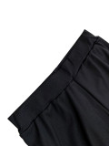 Women Autumn/Winter Solid Ribbed U-Neck Sporty Long-Sleeve Top and Pants Set