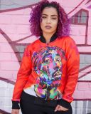 Hip Hop Print Baseball Jacket