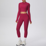 Women Solid Running Fitness Yoga Two-Piece Set