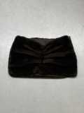 Women Side Pleated Furry Bodycon Skirt