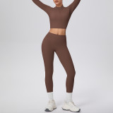 Women Solid Running Fitness Yoga Two-Piece Set