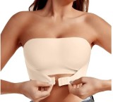 Summer Women's Basics Thin Outer Lift Sexy Front Closure Tank Strapless Seamless Ice Silk Bustier