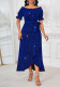 Women's Party Solid Glitter Off Shoulder Short Sleeve Slim Waist A-Line Dress