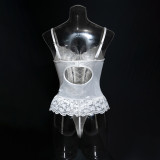 Women's Sexy White Lace Two-Pieces Tender Bustier Corset