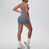 Women Seamless Halter Neck Tank Yoga Two-Piece Set