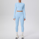 Women Solid Running Fitness Yoga Two-Piece Set