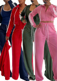 Women's Tape Wide Leg Pants Slim Fit Jacket Sport Set