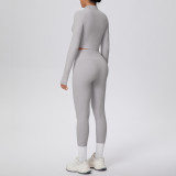 Women Solid Running Fitness Yoga Two-Piece Set